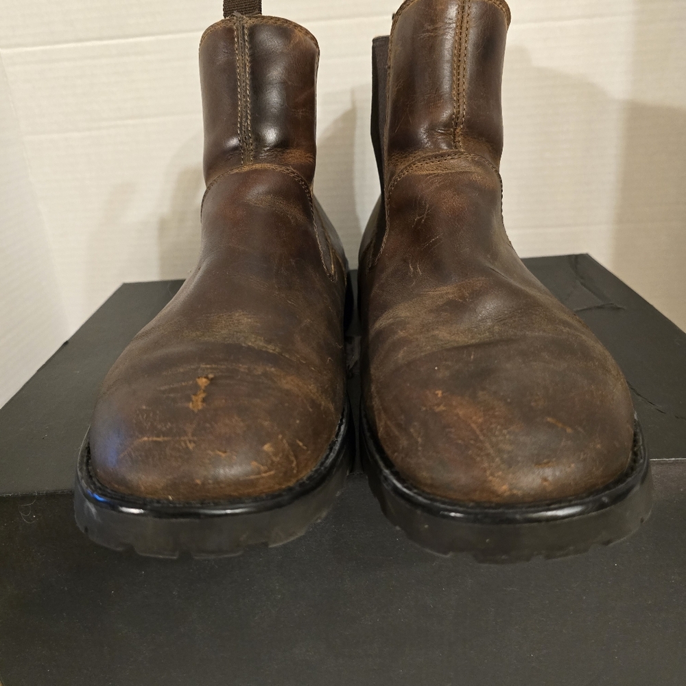 TIMBERLAND TORRANCE CHELSEA BOOTS ANKLE BROWN DISTRESSED PULL ON SIZE 11.5